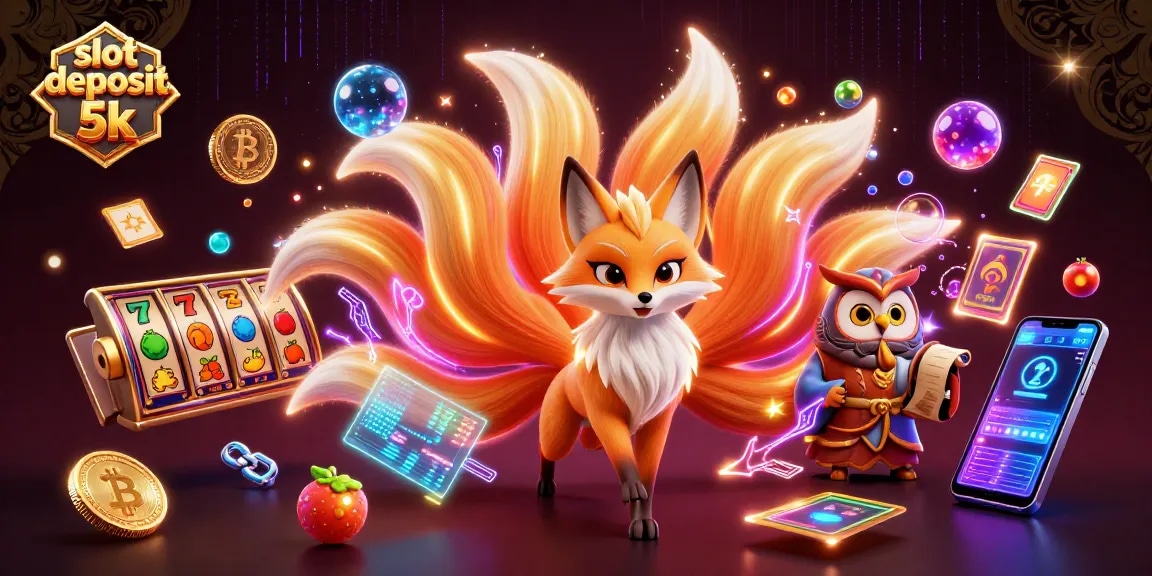 Engage in thrilling slots with slot deposit 5k, featuring vibrant characters and colorful gaming elements.