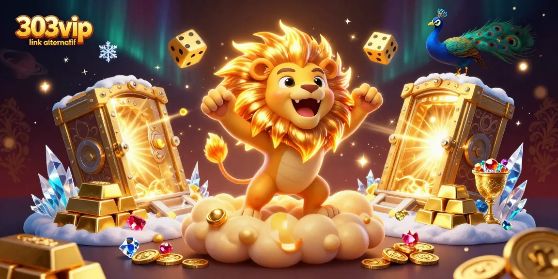 Win using 303vip link alternatif with vibrant casino elements in a captivating 3D scene.