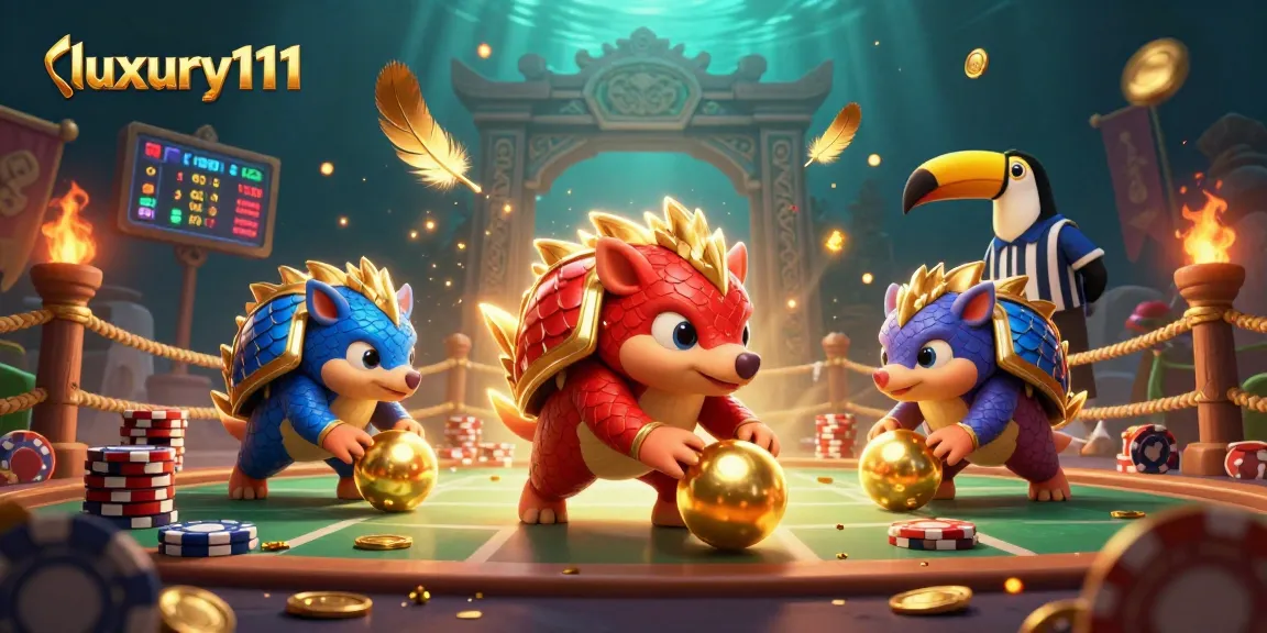 Permainan slot luxury111: Rivalitas pangolin dalam arena judi, menggelindingkan bola emas.