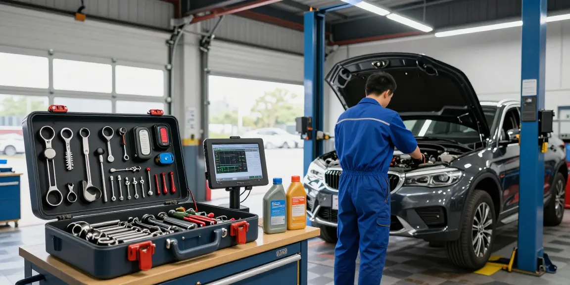 Mechanic working in an automotive workshop, showcasing depo 5k engine diagnostics and professional craftsmanship.