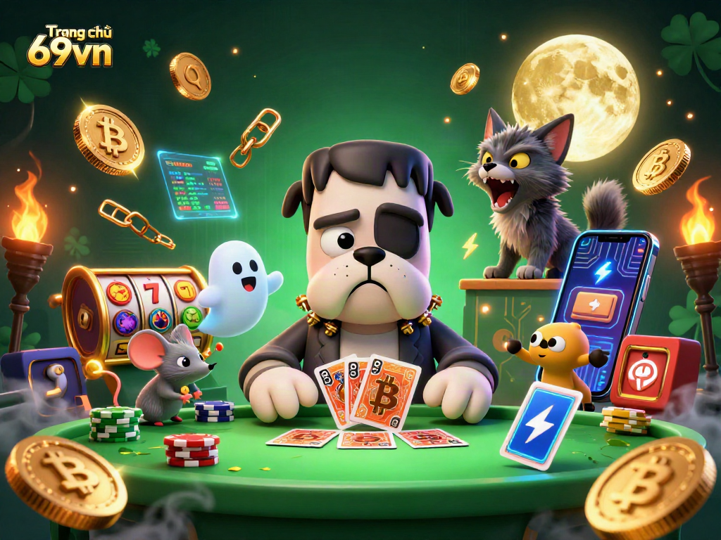 Unleash the excitement at Trang chủ 69vn with thrilling casino characters and crypto elements.
