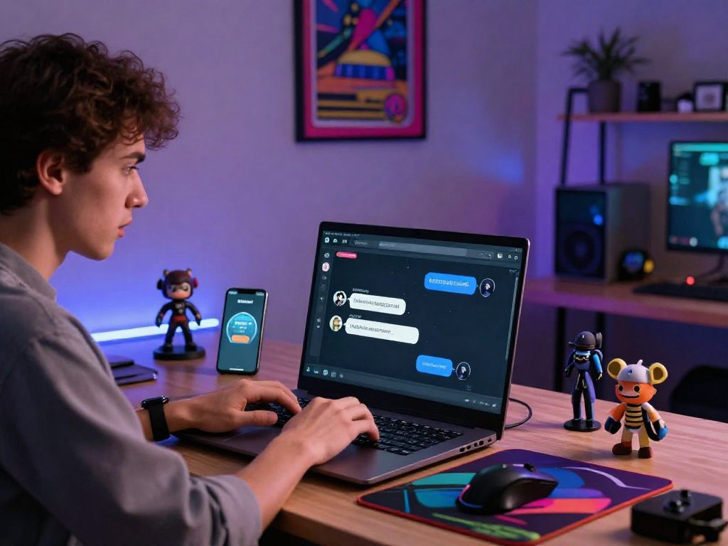 Engaging with an advanced nsfw chat bot in a modern home office setting