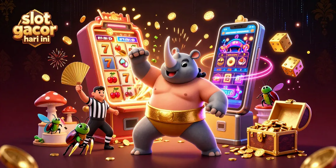 Experience the excitement of slot gacor hari ini with a vibrant 3D casino scene filled with dynamic game elements and animation.