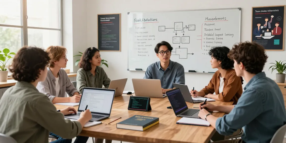 Redux state management training session in a modern learning environment with diverse participants and coding visual aids.