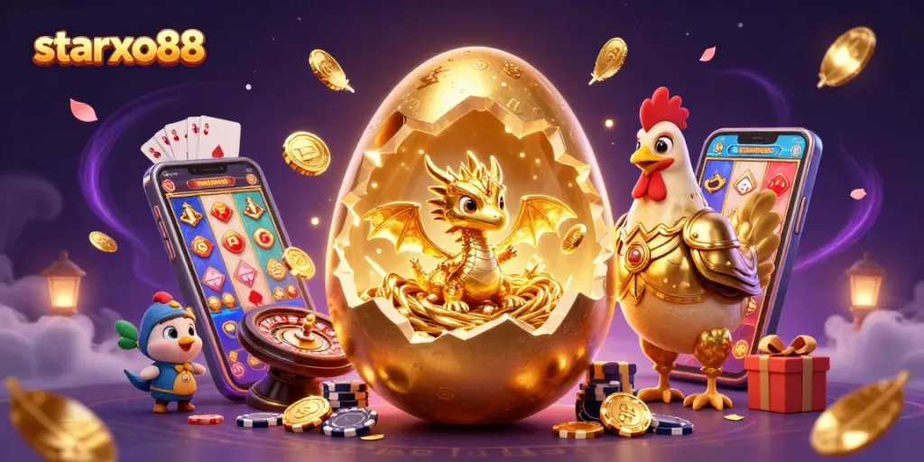 Experience the thrill of starxo88 gaming with golden dragon and vibrant casino elements in action.