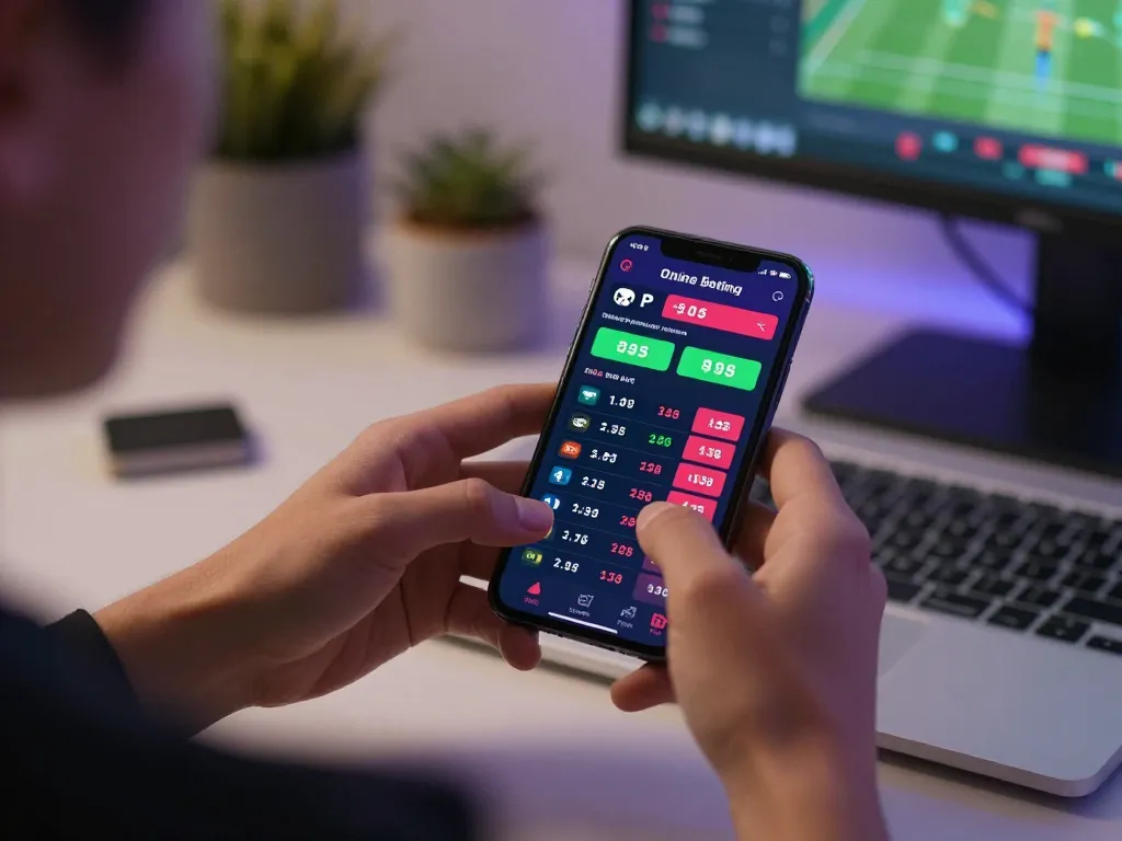 Engaging in live betting on UU88 platform through smartphone, showcasing exciting odds and matches.
