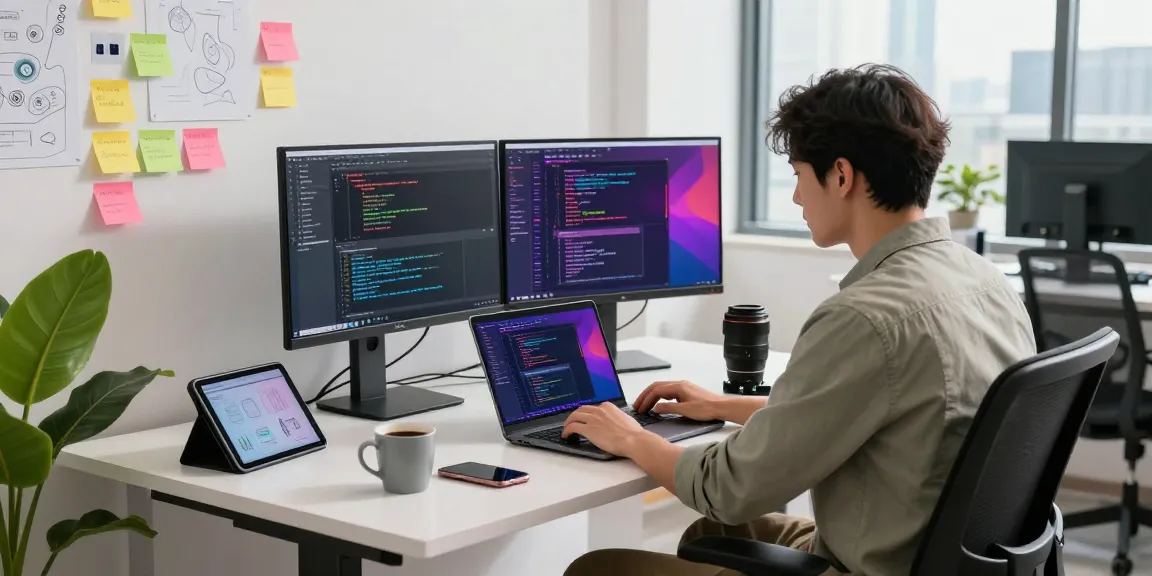 Captivating workspace for 截图软件下载 with developer using advanced screenshot software tools and dual monitors.