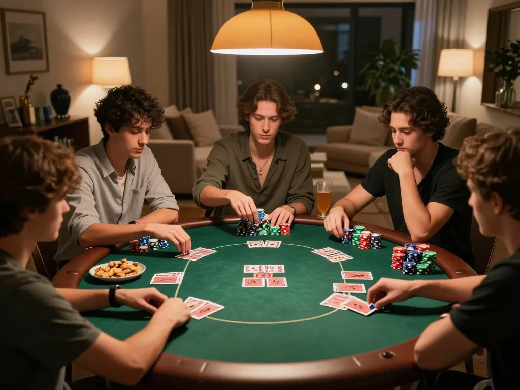 Join friends for an exciting poker night at fabet with dynamic card play and warm atmosphere