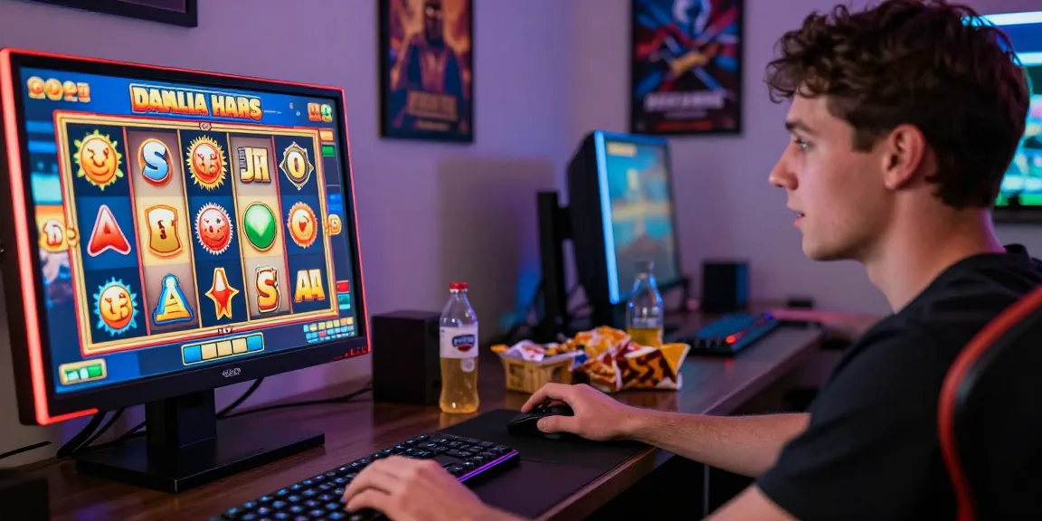 Engaging slot depo 5000 gaming scene with colorful graphics and player excitement