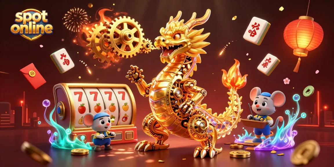 Experience thrill with slot online featuring a golden dragon and dynamic casino elements.