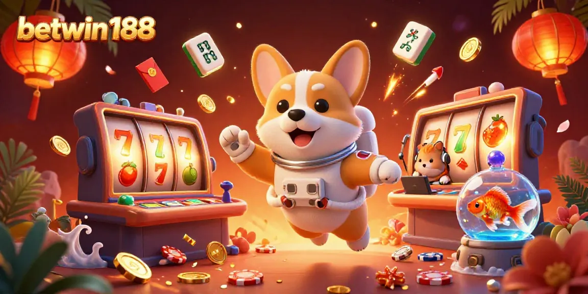 Mengakses BETWIN188 dengan cepat di casino luar angkasa, corgi astronaut menjelajahi.