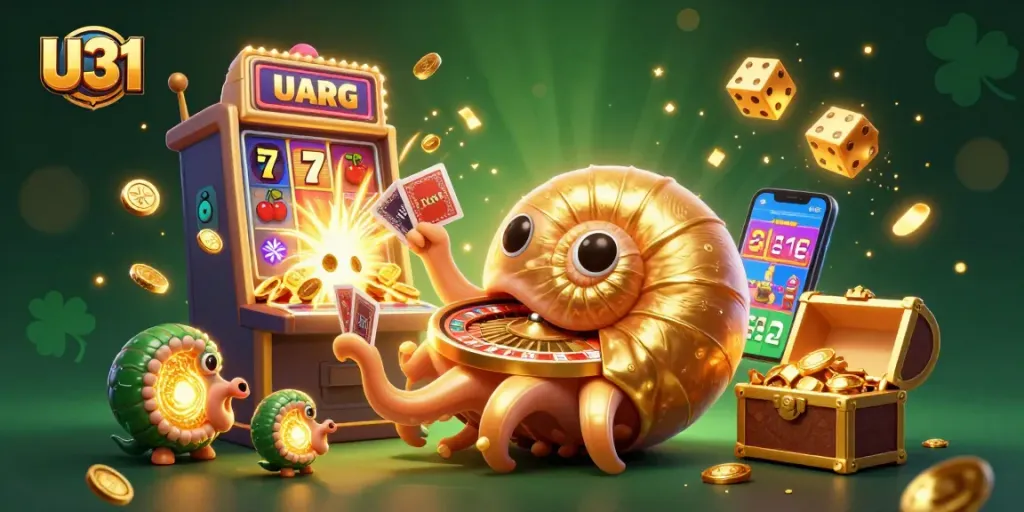 Engage with U31 at the casino's dynamic scene featuring a dazzling nautilus roulette, vibrant slots, and thrilling games.