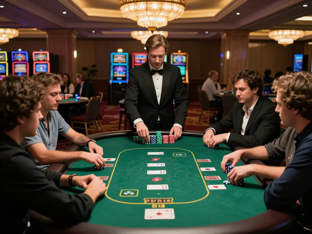Experience the excitement of a strategic poker game at 789win in a luxurious casino.