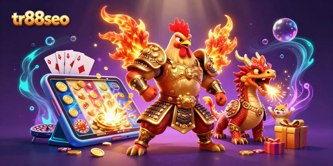 Experience thrilling gaming at tr88seo with vibrant slot games, golden coins, and roaring dragon energy.