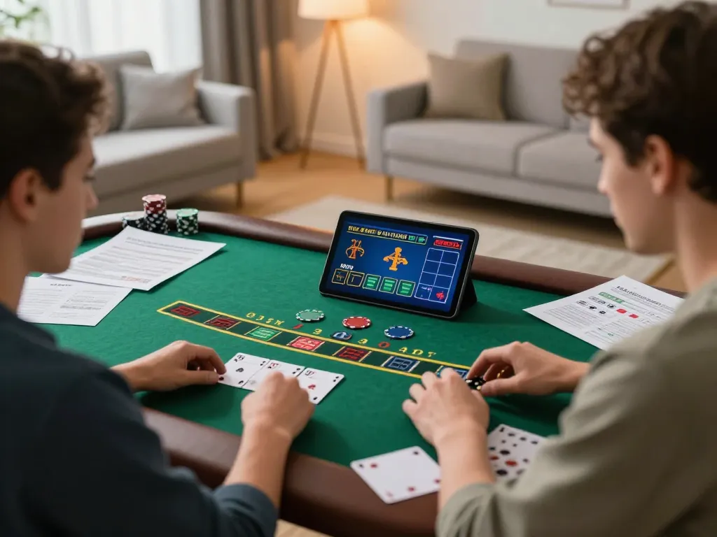 Engaging in an exciting online gambling session at home with live dealer blackjack on tablet, focusing on trang chu dh88.