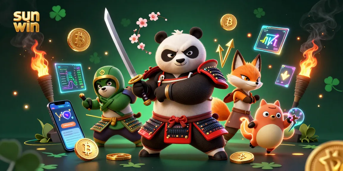 Engage in thrilling gameplay with sun win characters in a vibrant casino scene.