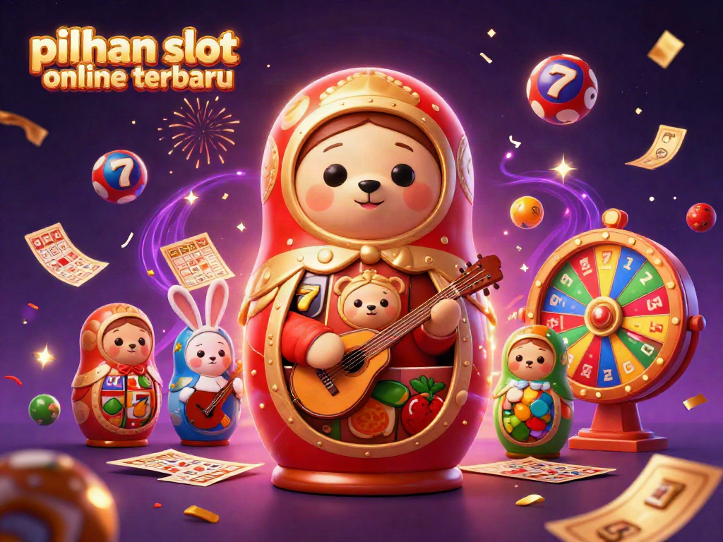 Gambaran slot online terbaru dengan karakter beruang bertema kasino dan elemen permainan menarik.