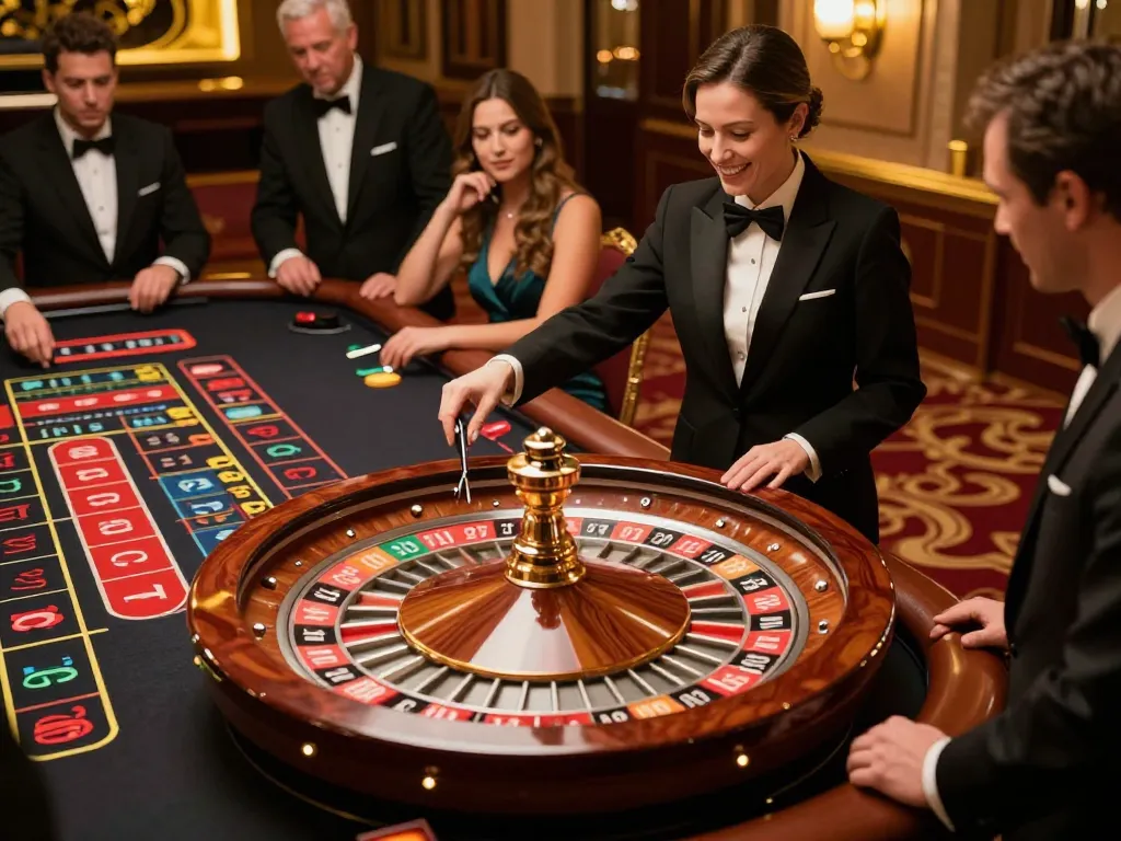 Players engaging intensely in a thrilling game of rokok 88 roulette, capturing the luxury of high-stakes gaming.