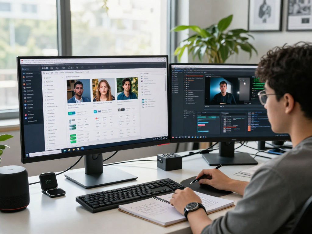 AI image detector analysis in a modern workspace with real-time data.