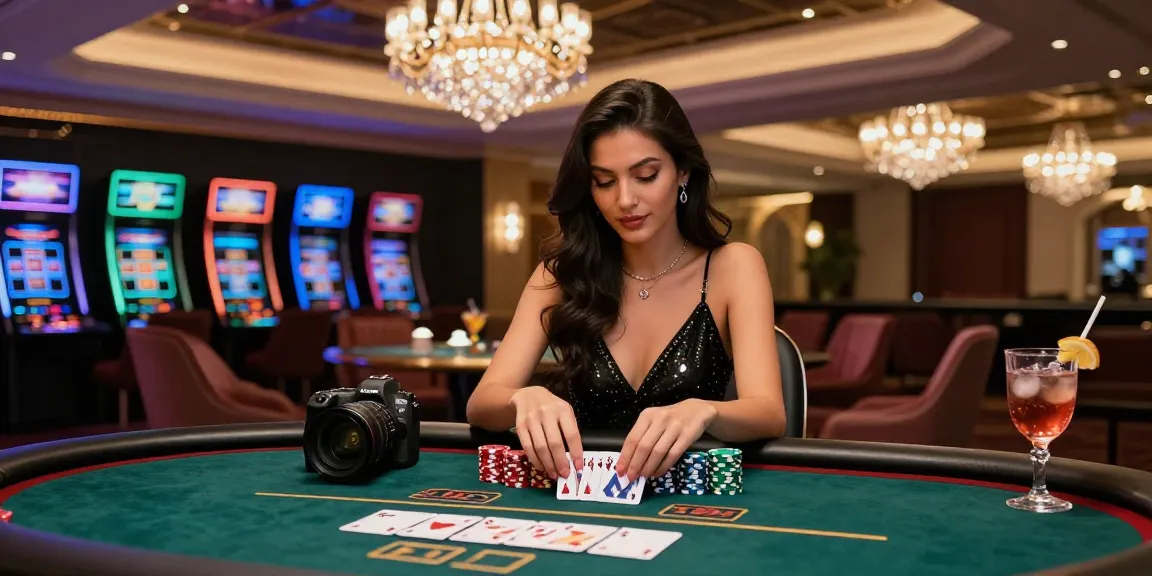 Pengalaman glamor luxury12 di kasino online dengan pemain berbusana malam di meja poker.