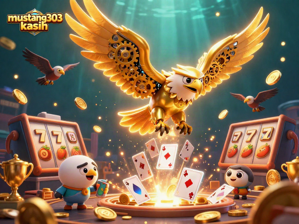 Engage in thrilling wins with mustang303 kasih showcasing a stunning 3D jackpot scene.