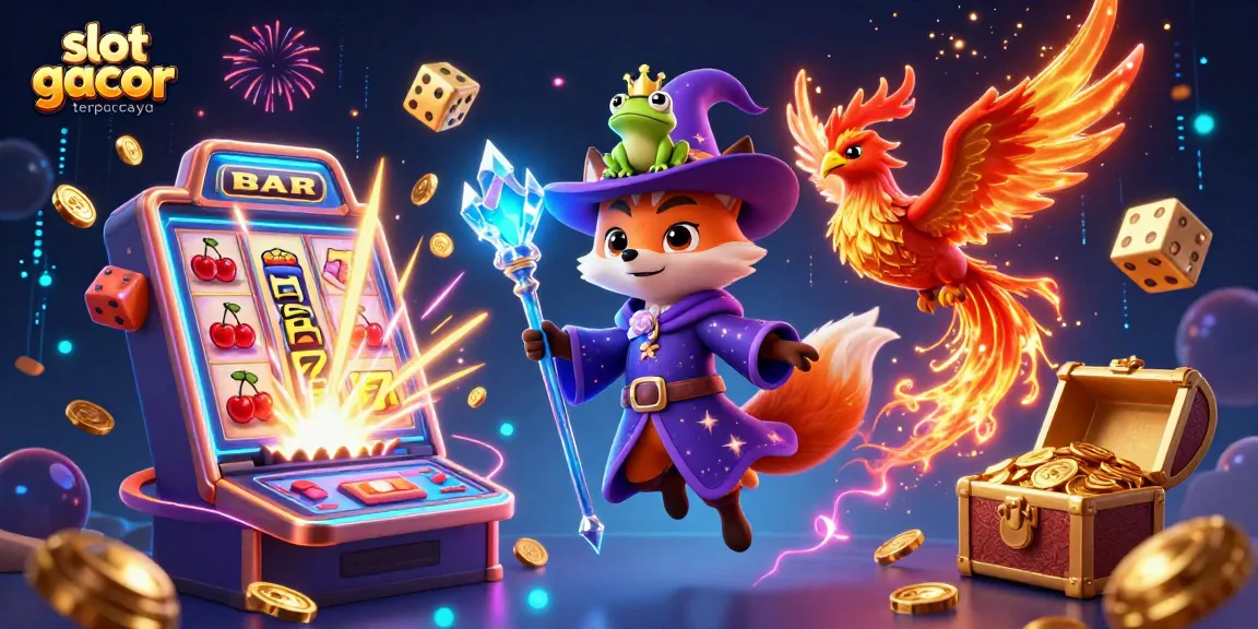 Experience thrilling gameplay with slot gacor terpercaya, featuring a magical scene with exciting casino elements.
