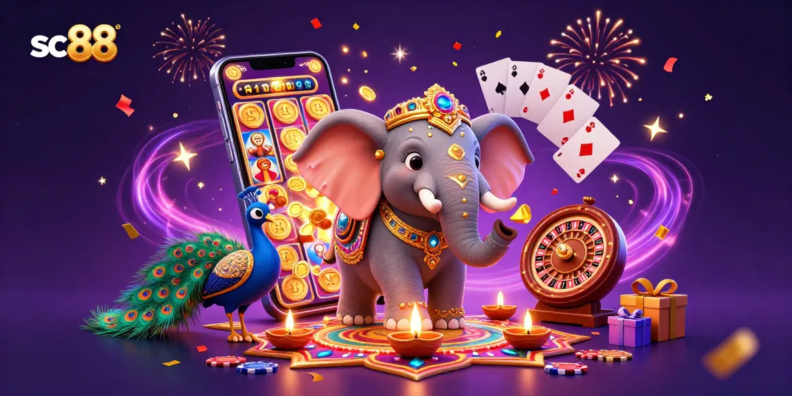 Win big with sc88 as the vibrant 3D illustration showcases captivating casino elements.