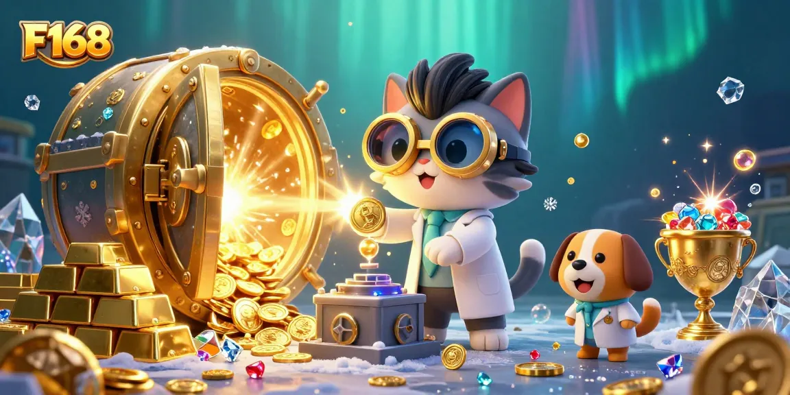 Experience thrilling games at F168 while a mad scientist cat creates gold with flair.