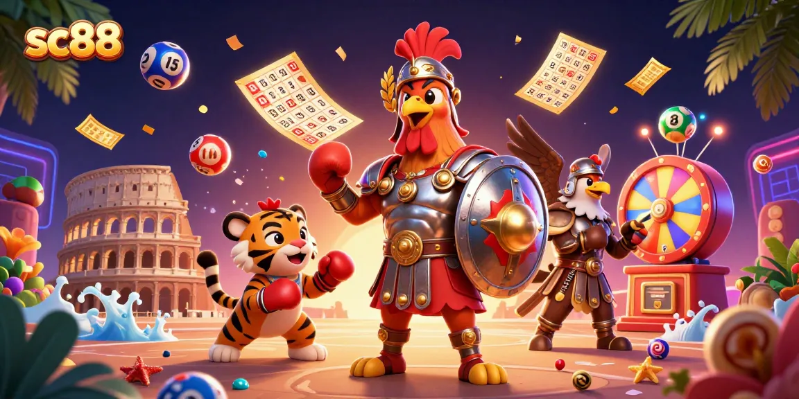 Experience thrilling gameplay with sc88's vibrant lottery and games scene, showcasing unique characters.